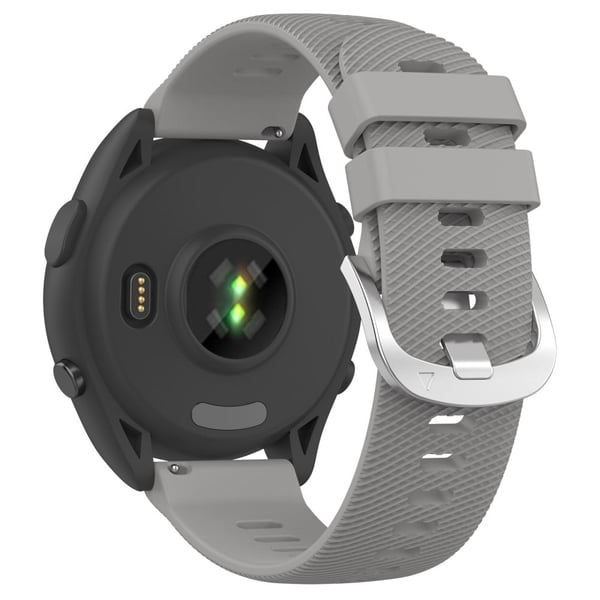 Garmin Forerunner 256S tværstribet silikonestrop - Lysegrå Garmin Forerunner 256S tværstribet silikonestrop - Lysegrå