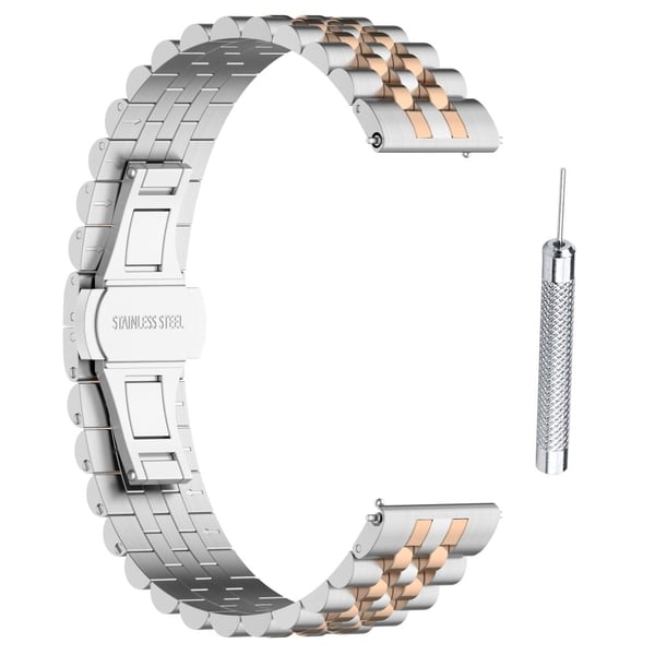 Garmin Forerunner 265S / 255S / Venu 2S / Vivoactive 4S armband i rostfritt stål - Silver / Silver