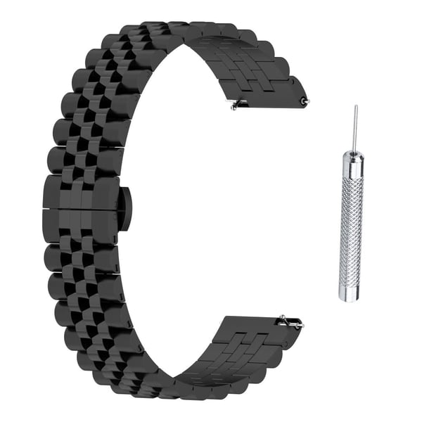 Garmin Forerunner 265 / 255 / Venu 2 stropp i rustfritt stål med verktøy - Svart