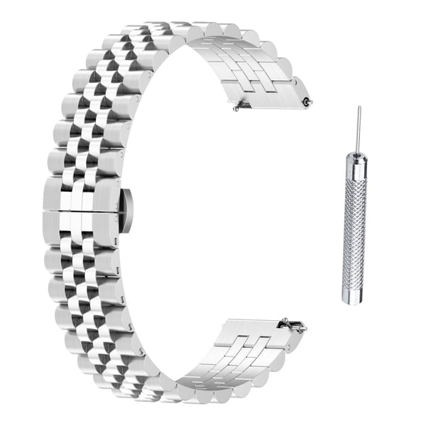 Garmin Forerunner 265S / 255S / Venu 2S / Vivoactive 4S ruostumattomasta teräksestä valmistettu hihna - Hopea
