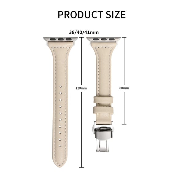 Apple Watch Series 8 (41mm) Ægte okselæderrem - Kaffe