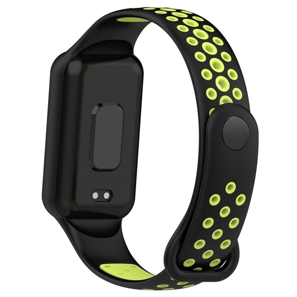 Xiaomi Redmi Band 2 dobbeltfarvet silikonestrop med cover - Sort / Lime Xiaomi Redmi Band 2 dobbeltfarvet silikonestrop med cover - Sort / Lime