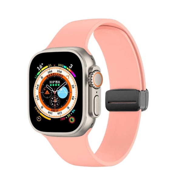 Apple Watch Series 8 (45mm) / Watch Ultra enkel silikonerem - Lyserød