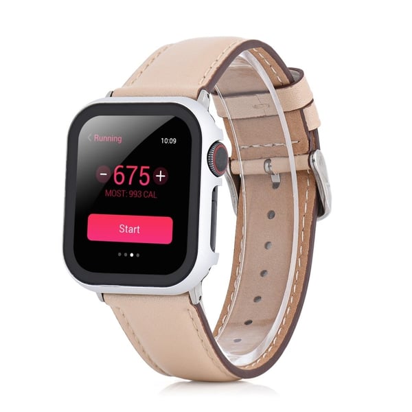 Apple Watch Series 8 (45 mm) metalldeksel med herdet glass - Sølv