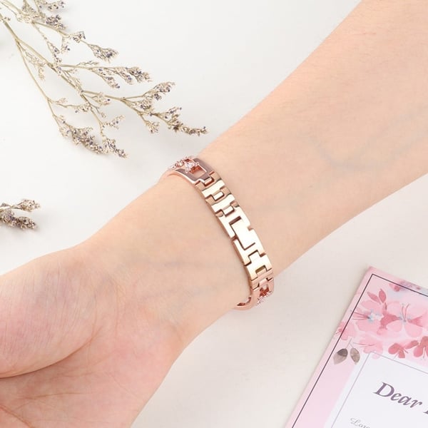 Apple Watch Series 8 (45 mm) / Watch Ultra zirkondekor metallrem - Rose Gull