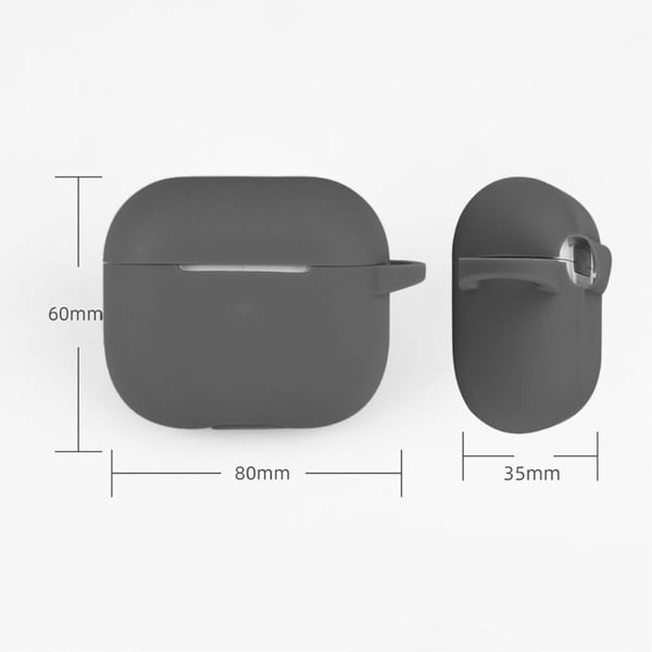 AirPods 3 silikondeksel med oppbevaringspose og tilbehør - Gul