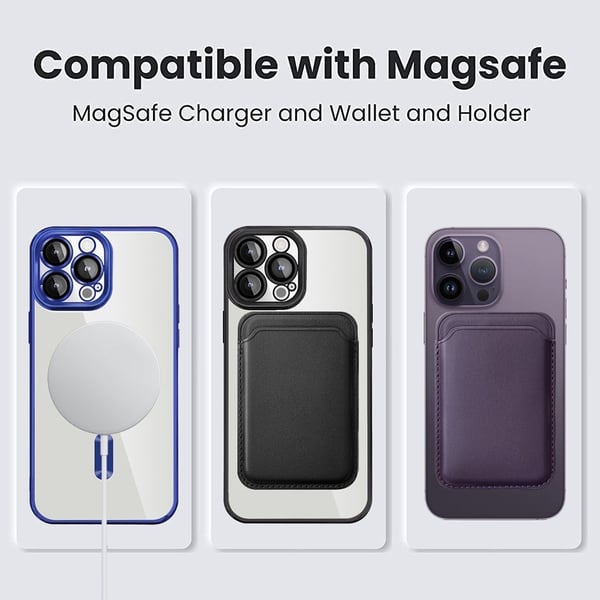 iPhone 14 Pro Max-deksel med MagSafe-kompatibilitet og kortpose - Rosa