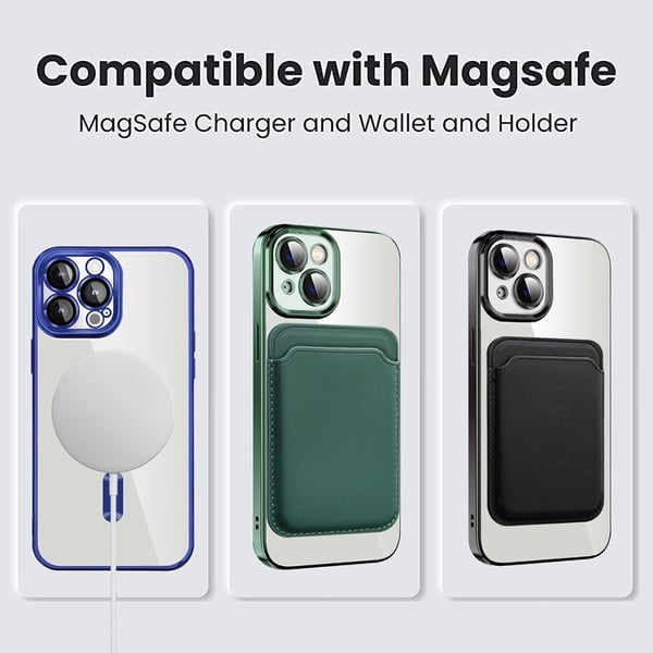iPhone 14 Plus magnetisk bakdeksel med kortpose - Svart
