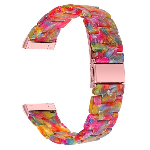 Fitbit Sense 2 / Versa 4 harpiksrem med metallspenne - Regnbueblanding