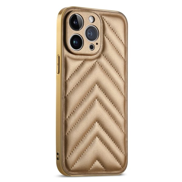 iPhone 14 Pro Max V-formet fasjonabelt stildeksel - Gull