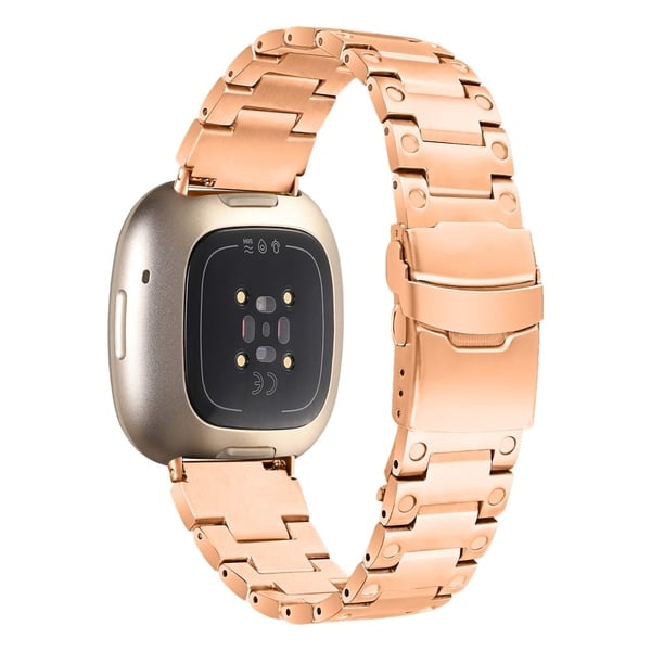 Armband med tre pärlor i rostfritt stål Fitbit Sense 2 / Versa 4 - Roséguld