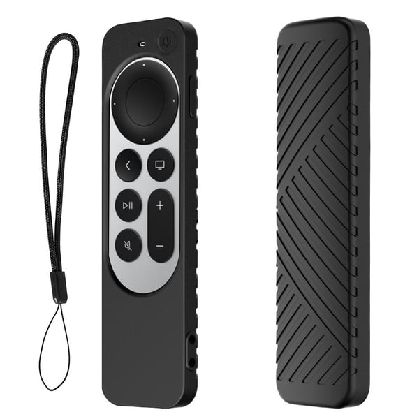 Apple TV 4K Remote (2022) silikoneovertræk med snor - Sort Apple TV 4K Remote (2022) silikoneovertræk med snor - Sort