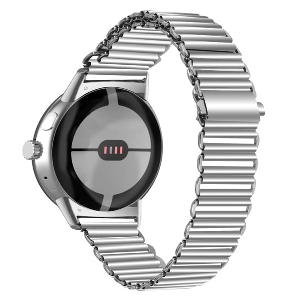 Fitbit Sense / Versa 3 hul stropp i rustfritt stål - Sølv Fitbit Sense / Versa 3 hul stropp i rustfritt stål - Sølv