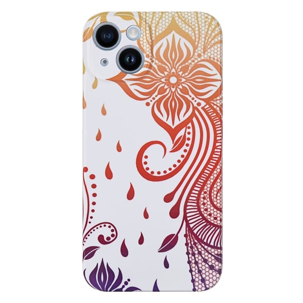 iPhone 14 Plus paperileikattu kukkakuvioinen suojakuori - Keltainen / Oranssi / Violetti iPhone 14 Plus paperileikattu kukkakuvioinen suojakuori - Keltainen / Oranssi / Violetti