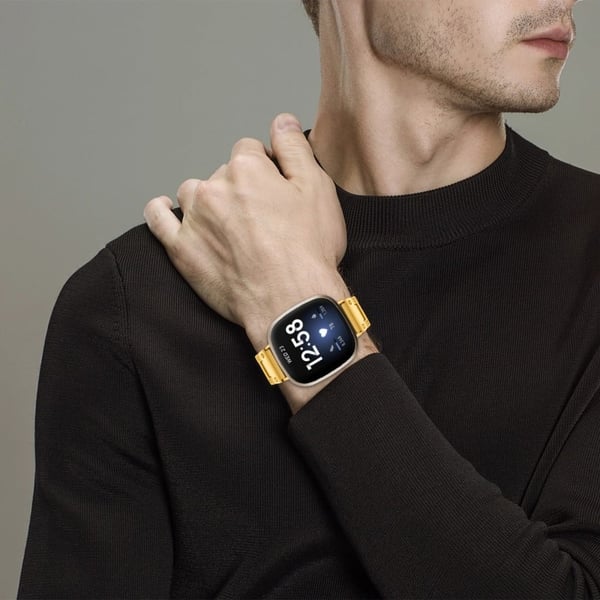 316 rem i rustfrit stål til Fitbit Sense / Versa 3 - Guld