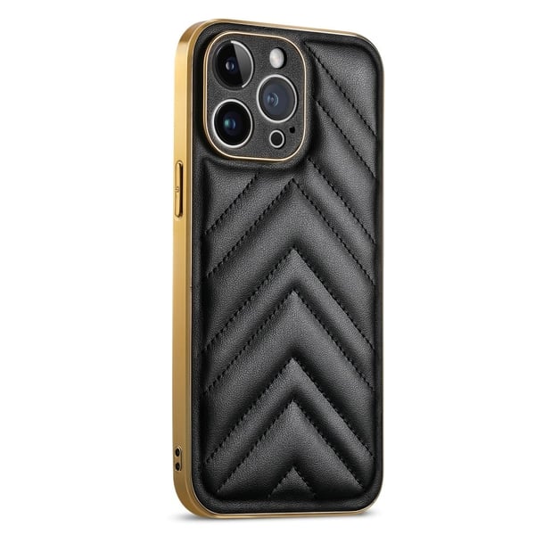 iPhone 14 Pro V-muotoinen muodikas suojus - Musta
