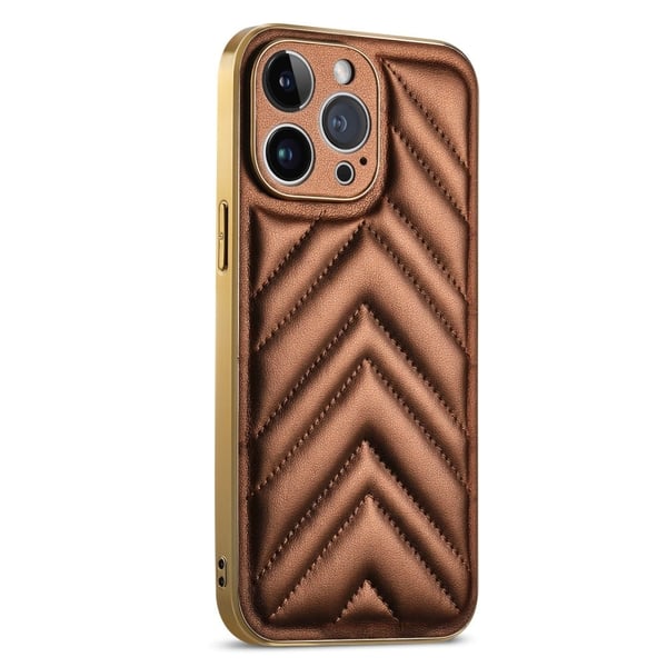 iPhone 14 Pro V-formet fasjonabelt stildeksel - Brun