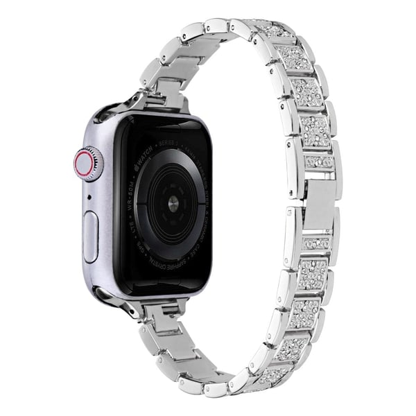 Apple Watch Series 8 (41mm) metalrem med rhinestone - Sølv