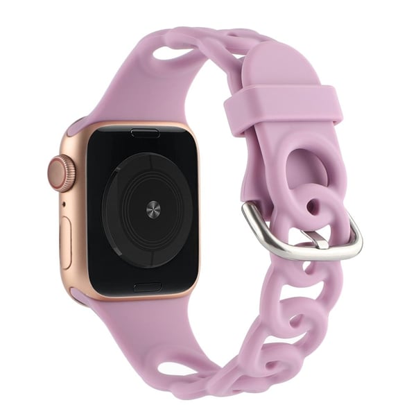 Apple Watch Series 8 (45 mm) / Watch Ultra smultring silikonrem i hul stil - Lilla