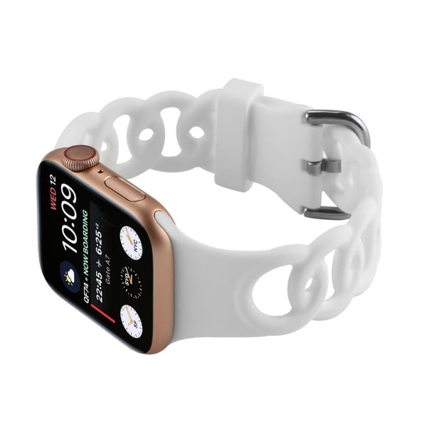 Apple Watch Series 8 (45 mm) / Watch Ultra silikonerem i donut-hul stil - Hvid