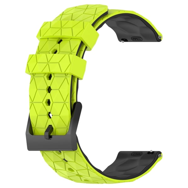 20 mm universalrem med dobbeltfarvet fodboldmønster - Lime / Sort