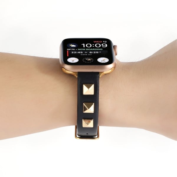 Ægte læderrem til Apple Watch Series 8 (41mm) - Sort