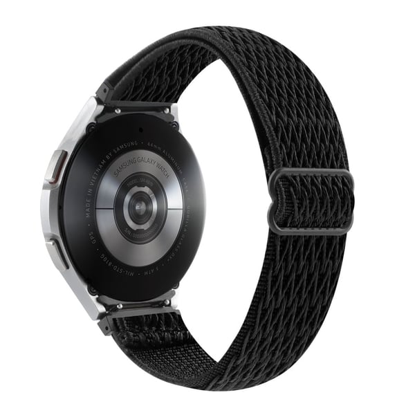 Samsung Galaxy Watch 5 / 4 elastinen nailonhihna - Musta Samsung Galaxy Watch 5 / 4 elastinen nailonhihna - Musta
