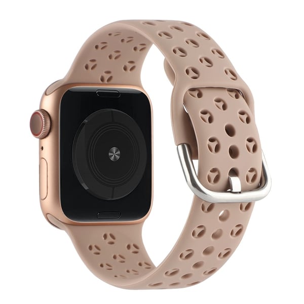 Apple Watch Series 8 (41 mm) silikonrem i hul stil - Rosa Apple Watch Series 8 (41 mm) silikonrem i hul stil - Rosa