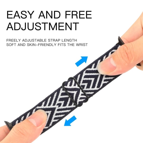 Apple Watch Series 8 (45 mm) / Watch Ultra cool mønster elastisk nylonrem - Blåhvite Piler