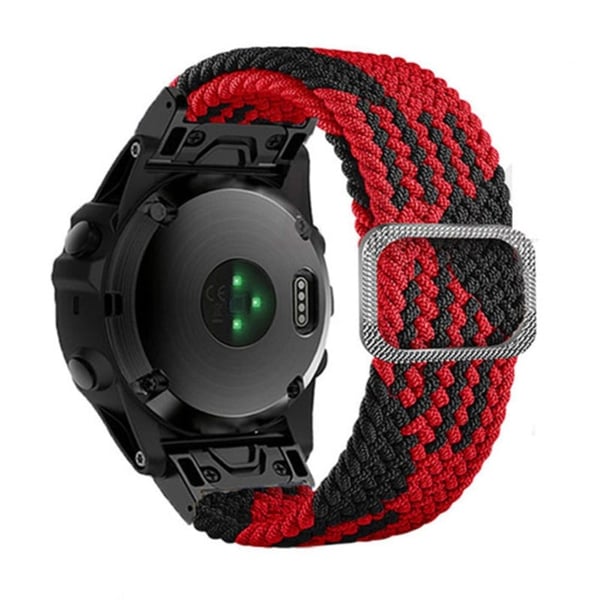 26 mm nylonrem til Garmin- og Coros-ure med spænde - Rød / Sort