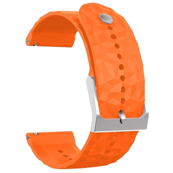 24 mm silikonrem i rombestil for Suunto og Fossil - Oransje