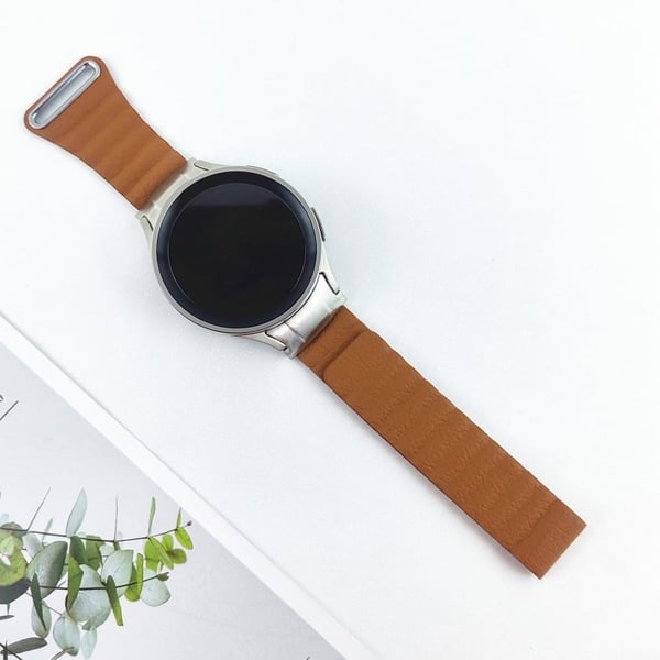 Samsung Galaxy Watch 5 / 4 ægte læderrem - Brun