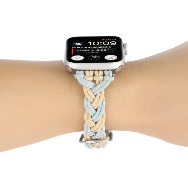 Apple Watch Series 8 (41mm) elastisk fletrem - Aprikos / Grøn