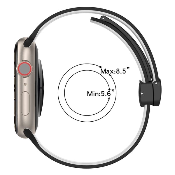 Apple Watch Series 8 (45 mm) / Watch Ultra tofarget silikonrem - Svart / Grå