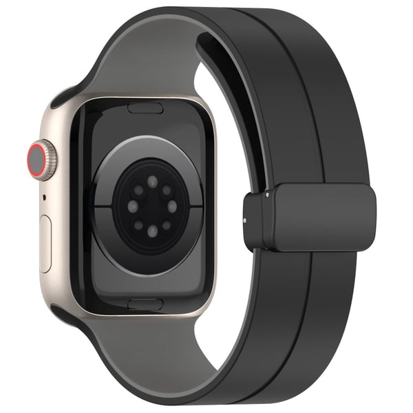 Apple Watch Series 8 (45 mm) / Watch Ultra tofarget silikonrem - Svart / Grå
