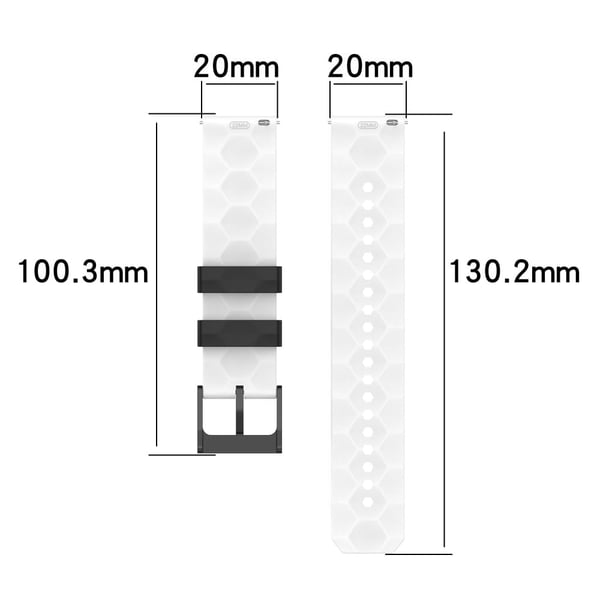 20 mm universalrem med dobbeltfarvet fodboldmønster - Sort / Hvid