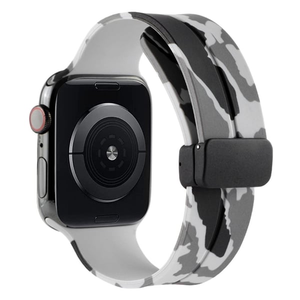 Apple Watch Series 8 (45mm) / Watch Ultra camouflage silikonerem - Lysegrå