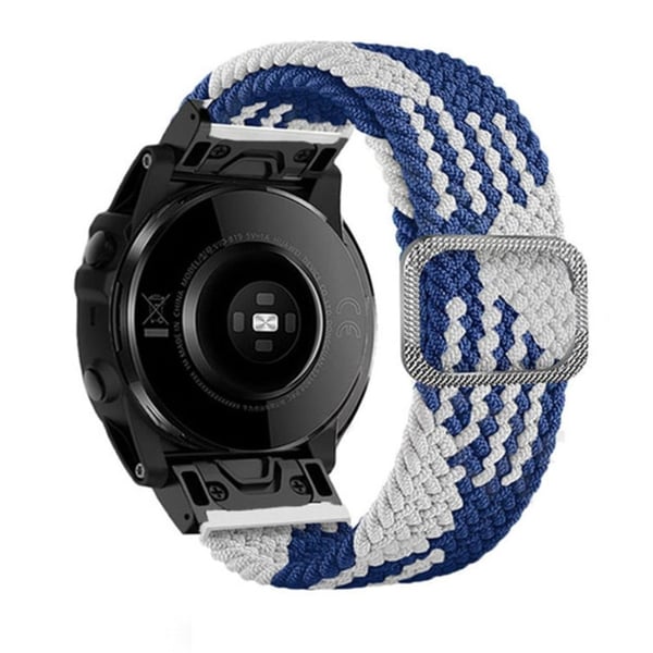 22 mm nylonrem til Garmin-klokke med spenne - Blå / Hvit