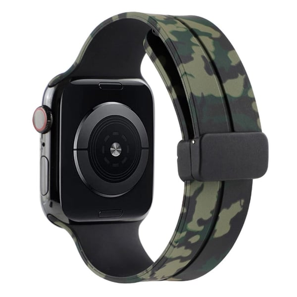 Apple Watch Series 8 (45 mm) / Watch Ultra kamuflasje silikonrem - Militærgrønn Apple Watch Series 8 (45 mm) / Watch Ultra kamuflasje silikonrem - Militærgrønn