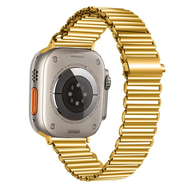 Apple Watch Series 8 (41 mm) rem i rustfritt stål i hul stil - Gull Apple Watch Series 8 (41 mm) rem i rustfritt stål i hul stil - Gull