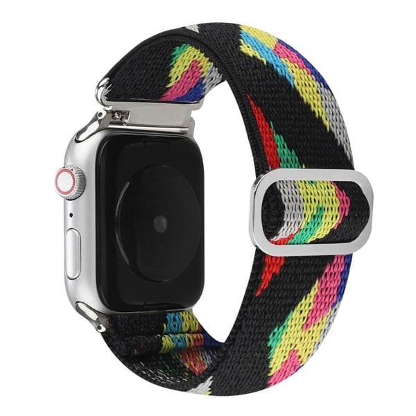 Apple Watch Series 8 (41mm) luovan kuvion joustava nailonhihna - Värikäs Siksak