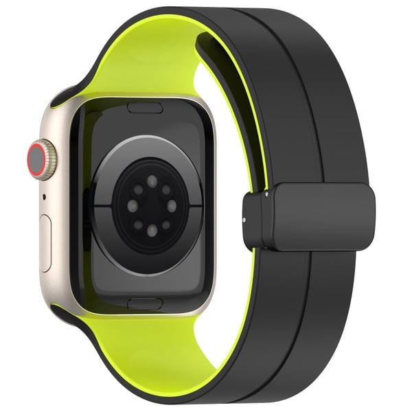 Apple Watch Series 8 (45mm) / Watch Ultra kaksivärinen silikoniranneke - Musta / Vihreä