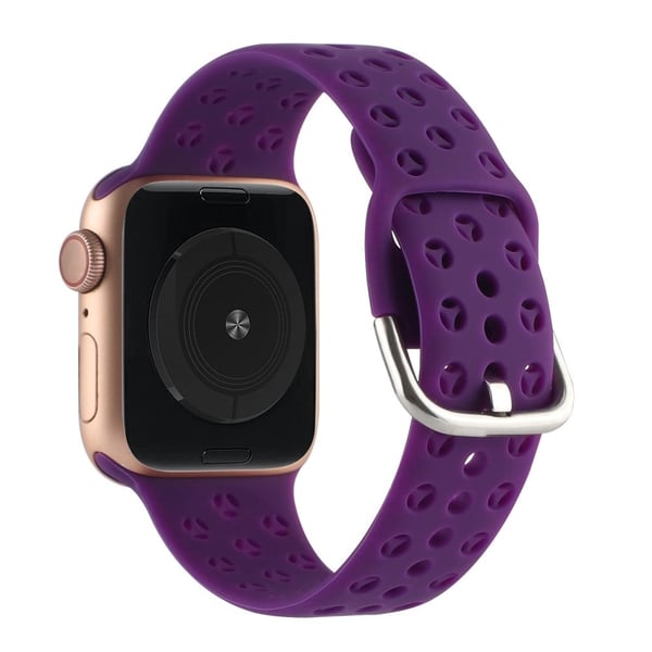 Apple Watch Series 8 (45mm) / Watch Ultra silikonerem i hul stil - Mørklilla Apple Watch Series 8 (45mm) / Watch Ultra silikonerem i hul stil - Mørklilla