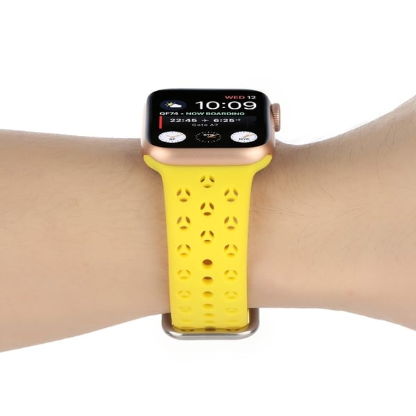Apple Watch Series 8 (45 mm) / Watch Ultra silikonrem i hul stil - Gul