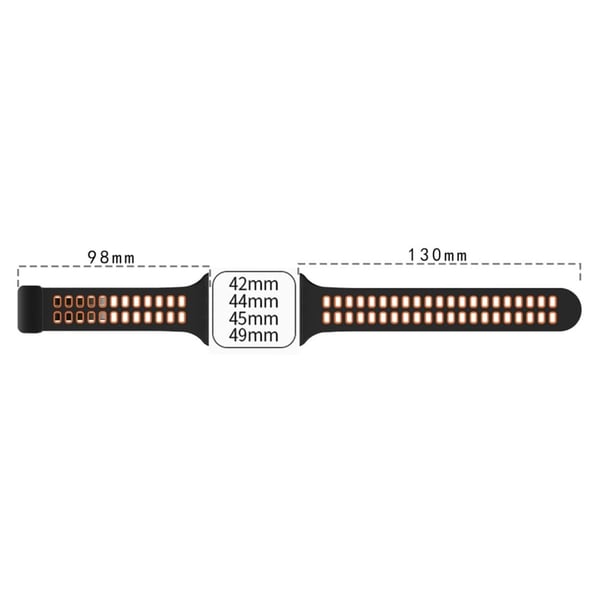 Apple Watch Series 8 (45 mm) / Watch Ultra tofarget silikonrem - Hvit / Svart