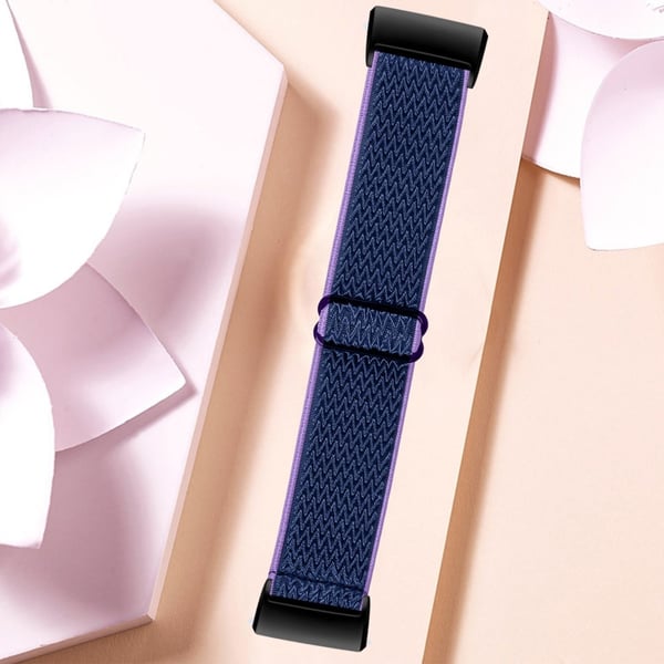 Fitbit Charge 4 / 3 elastisk nylonrem - Lila / Blå