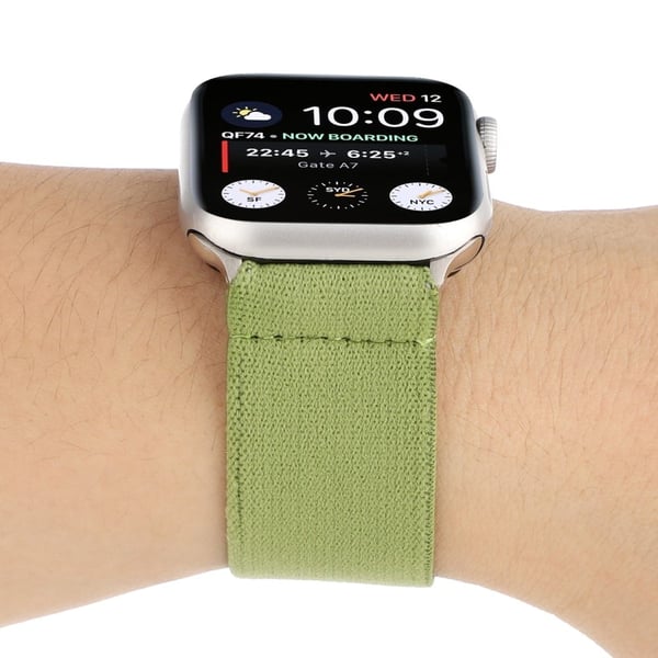 Apple Watch Series 8 (41mm) yksinkertainen joustava nailonhihna - Vaaleanvihreä