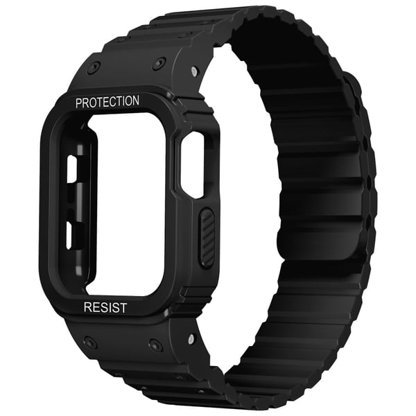 Apple Watch Series 8 (45 mm) silikonerem med cover - Sort Apple Watch Series 8 (45 mm) silikonerem med cover - Sort