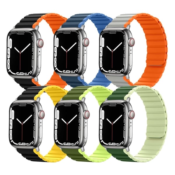 Apple Watch Series 8 (41 mm) silikonrem i to farger - Mørkegrønn / Lysegrønn