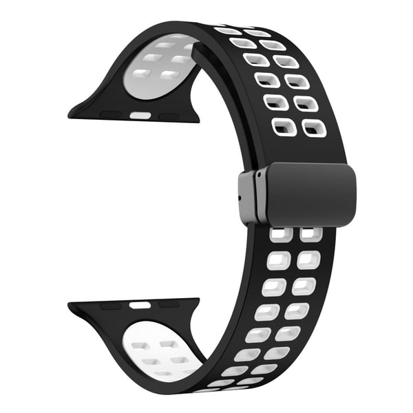 Apple Watch Series 8 (45mm) / Watch Ultra dobbeltfarvet silikonerem - Sort / Hvid Apple Watch Series 8 (45mm) / Watch Ultra dobbeltfarvet silikonerem - Sort / Hvid